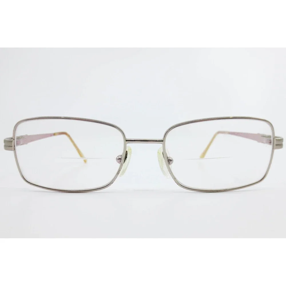 Genny 767-B 5371 Silver Rectangular Eyeglass Frames Made in Italy 52-17-135